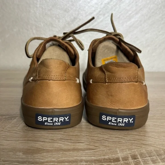 Sperry Striper II LTT Cognac Leather Low Top Sneakers Sahara Men 10 Oxford Shoes - Picture 4 of 12